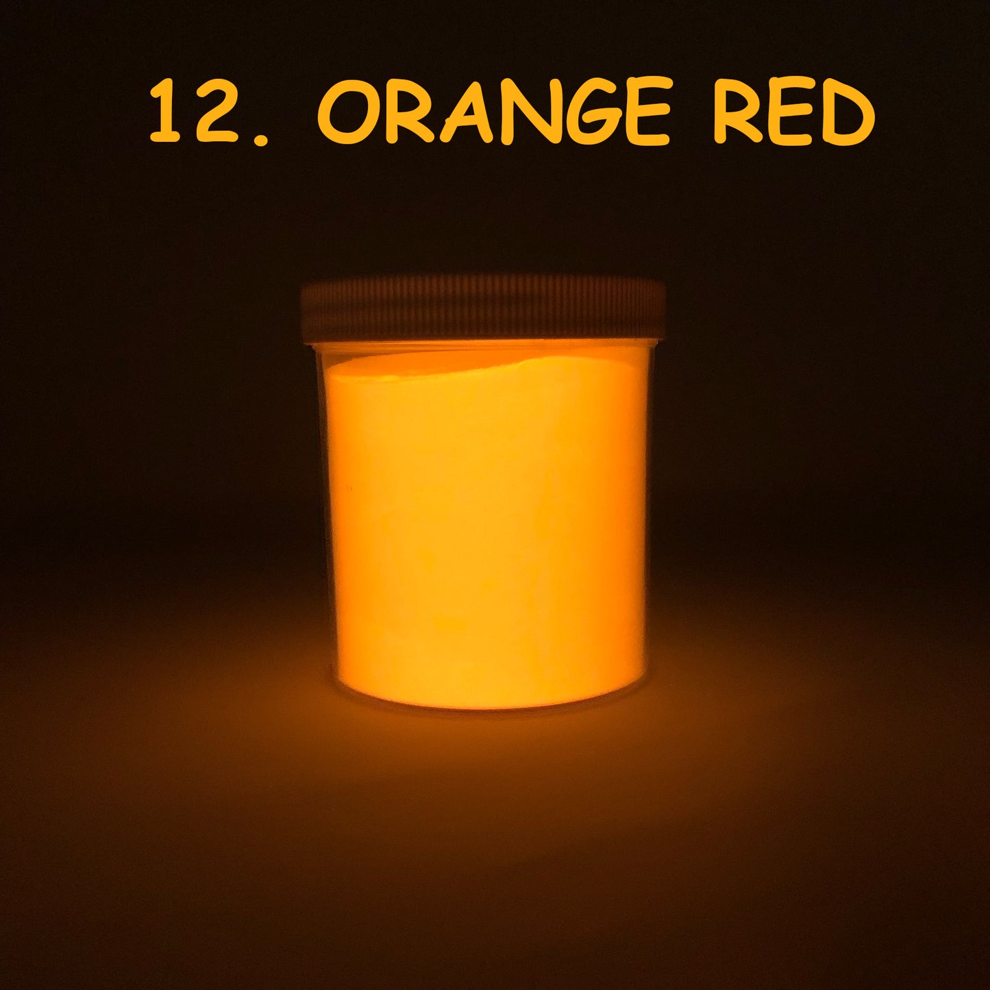 12. ORANGE RED | Prestige Glow in the Dark Powder | 20 Colors | Eco-Friendly | Non-Toxic | Photoluminescent | Unbeatable Prices!