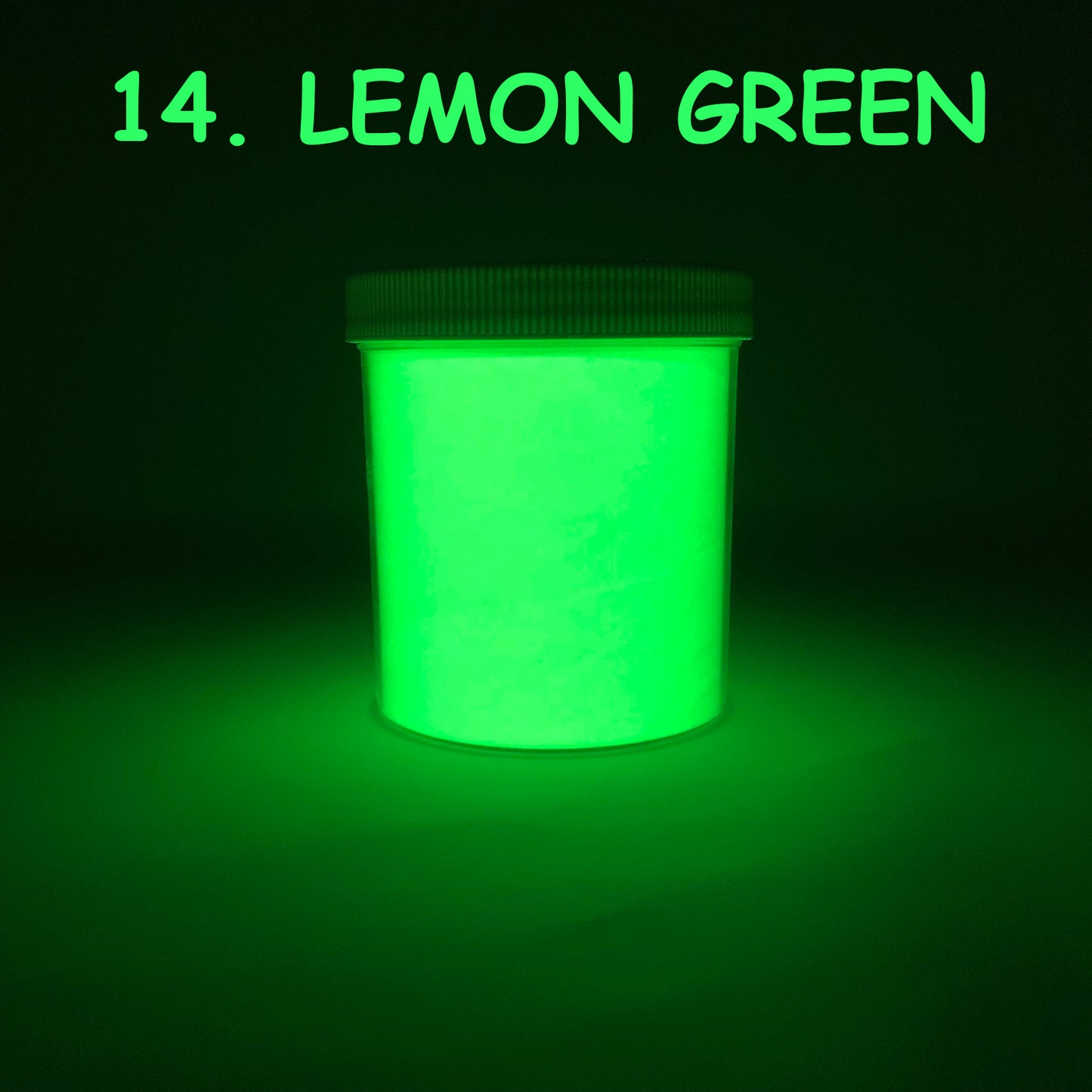 14. LEMON GREEN | Prestige Glow in the Dark Powder | 20 Colors | Eco-Friendly | Non-Toxic | Photoluminescent | Unbeatable Prices!