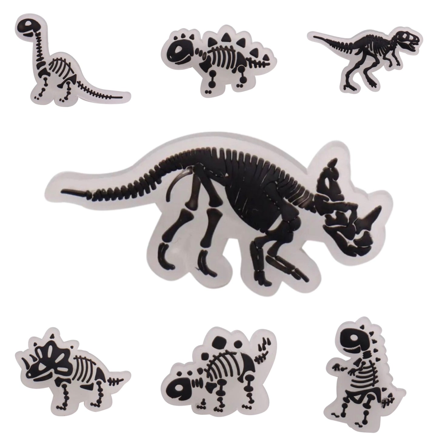 ππ¦ Luminous Dinosaur Skeleton Shoe Charms by The Glow In The Dark Shop | Cute PVC Charms for Kidsβ Shoes, Bags & Bracelets | Glow-in-the-Dark Fun! π A7