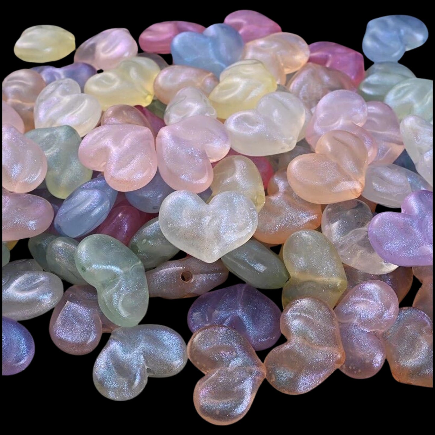 πβ¨ Mini Glow In The Dark Heart Beads by The Glow In The Dark Shop | 18x24mm | Acrylic Beads | Luminous | DIY Necklace & Bracelet Jewelry Making ππ | Collage