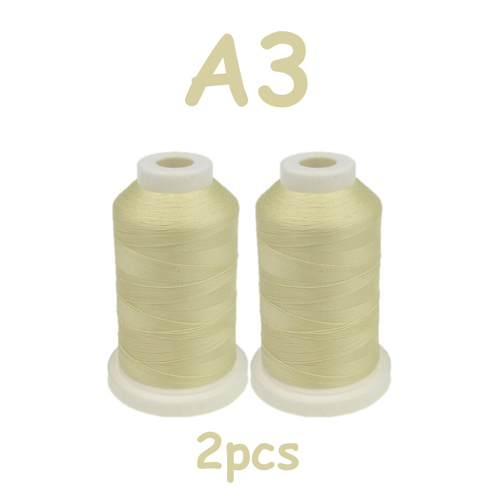 π Glow In The Dark Embroidery Thread by The Glow In The Dark Shop | 150D/2 | 800 Meters Polyester Sewing Thread | Luminous Thread for DIY, Cross Stitch, & Machine Embroidery π | A7