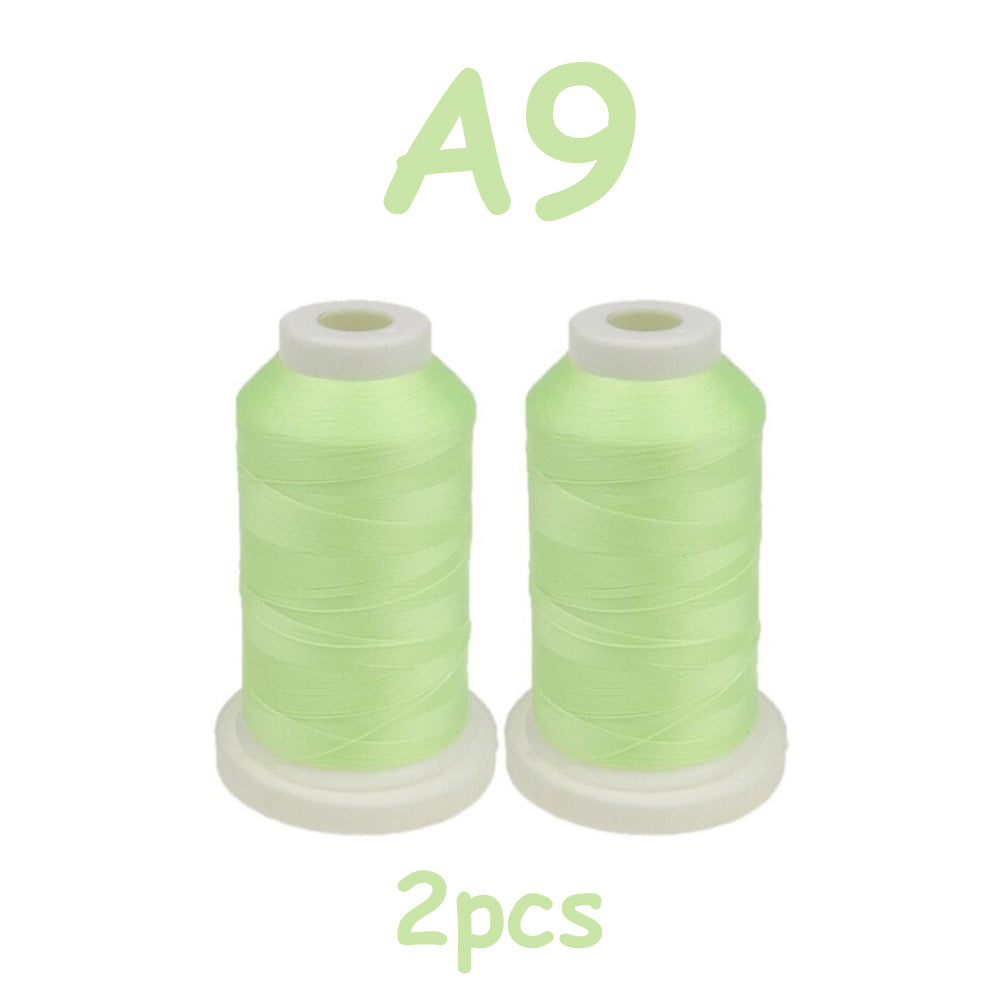 π Glow In The Dark Embroidery Thread by The Glow In The Dark Shop | 150D/2 | 800 Meters Polyester Sewing Thread | Luminous Thread for DIY, Cross Stitch, & Machine Embroidery π | A7