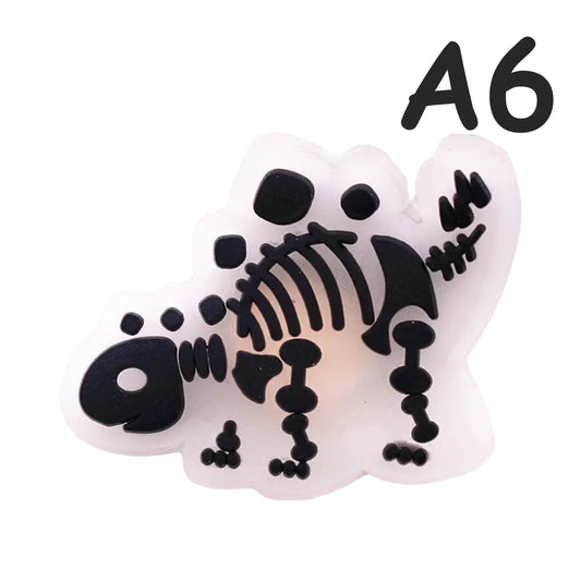 ππ¦ Luminous Dinosaur Skeleton Shoe Charms by The Glow In The Dark Shop | Cute PVC Charms for Kidsβ Shoes, Bags & Bracelets | Glow-in-the-Dark Fun! π A6