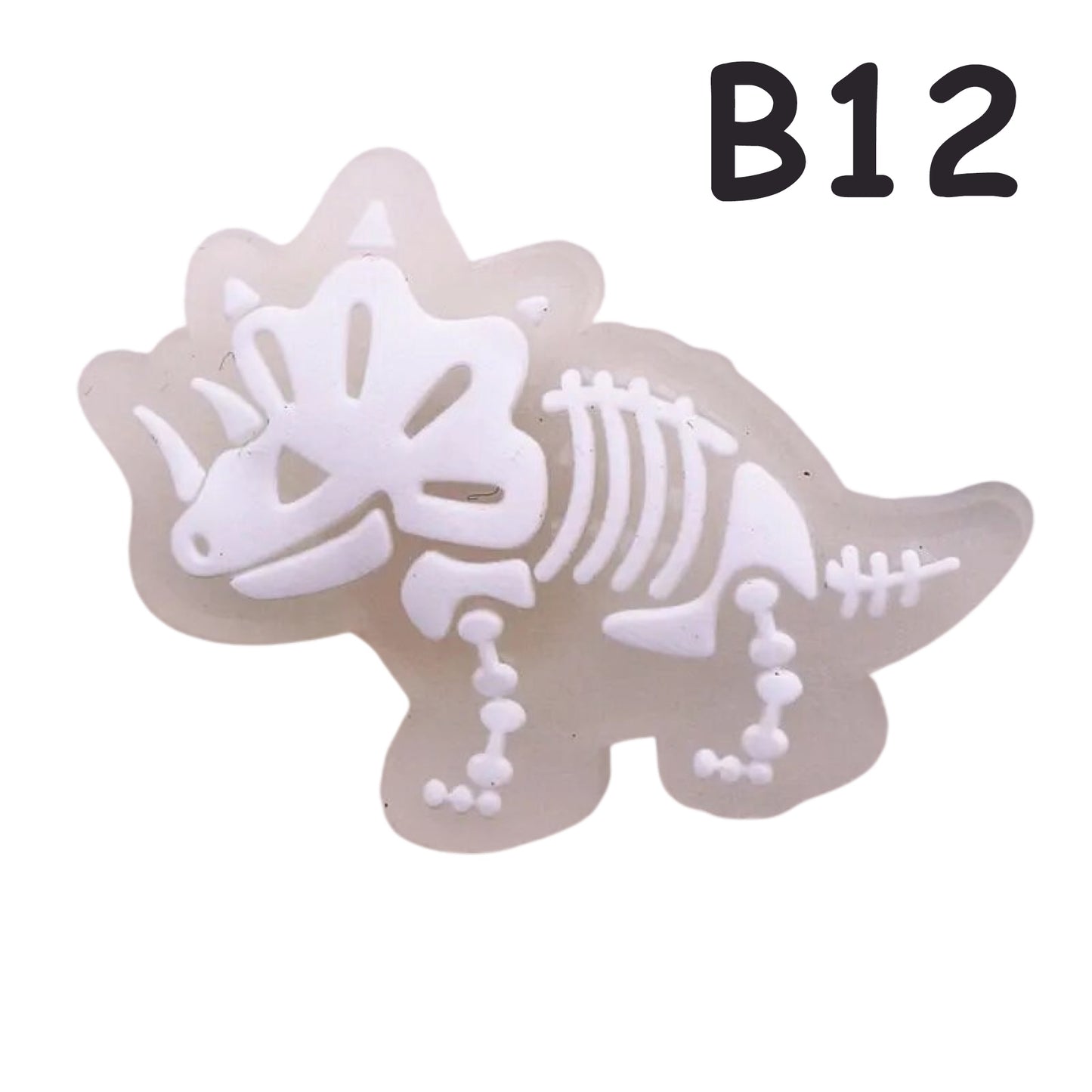 ππ¦ Luminous Dinosaur Skeleton Shoe Charms by The Glow In The Dark Shop | Cute PVC Charms for Kidsβ Shoes, Bags & Bracelets | Glow-in-the-Dark Fun! π A7