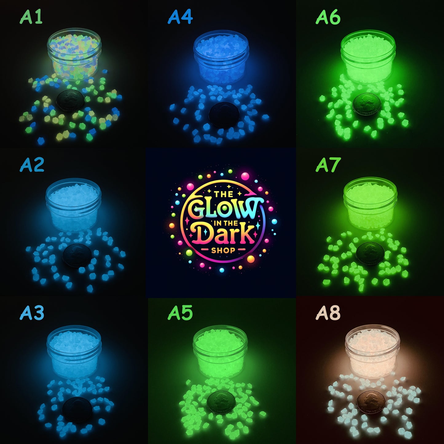 Glow In The Dark Sand by The Glow In The Dark Shop | Luminous Pebbles for Gardens, Aquariums, and Pathways ππ | A3