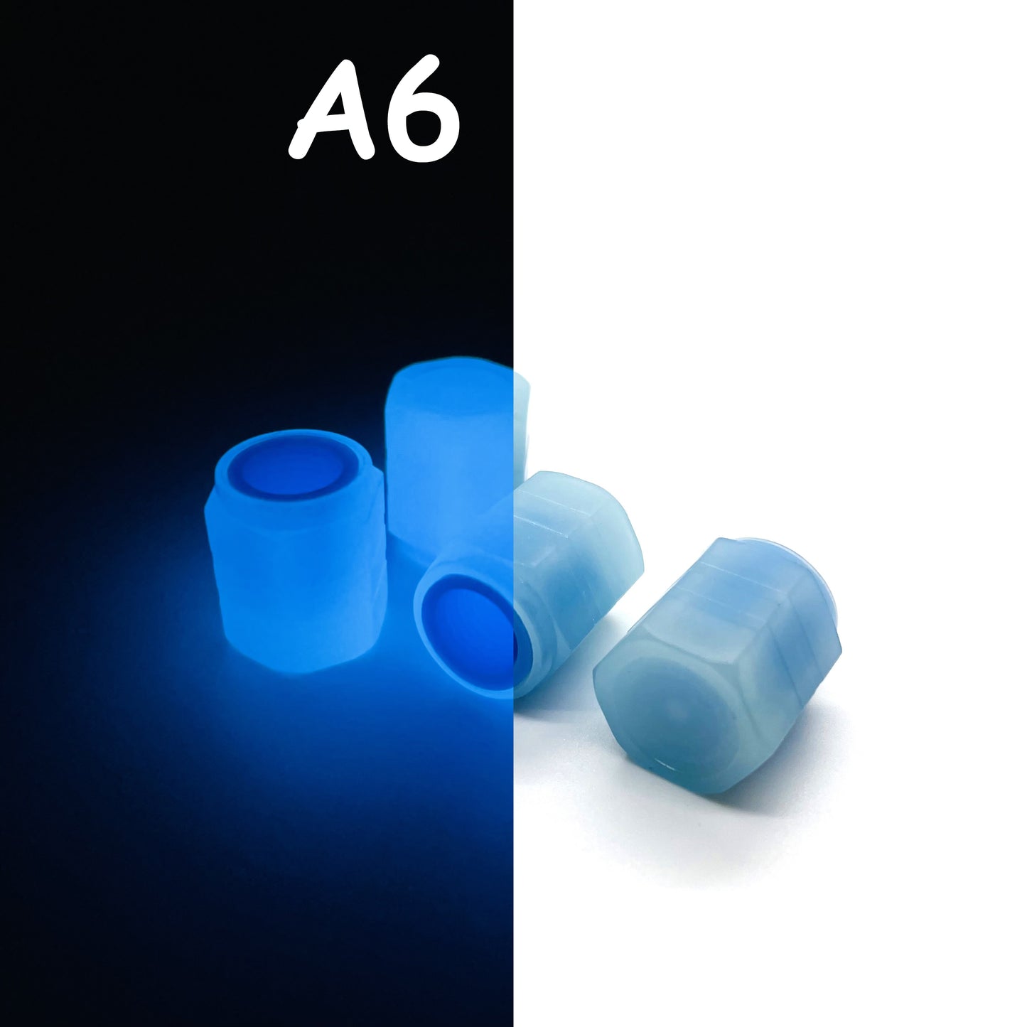ππ² Glow in The Dark Tire Valve Cap by THE GLOW IN THE DARK SHOP | Fluorescent | Set of Four | Universal | Vehicle Wheel Dust Cover | Rustproof Caps (A3 | 4pcs)