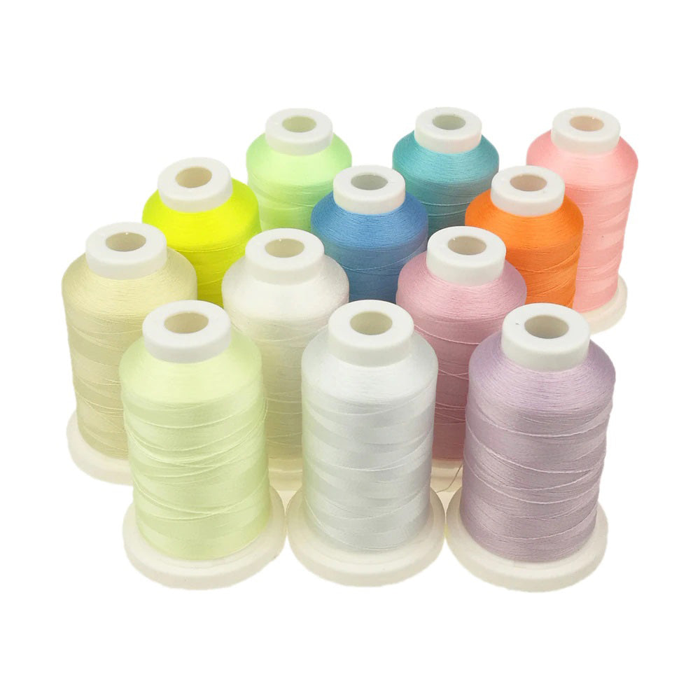 π Glow In The Dark Embroidery Thread by The Glow In The Dark Shop | 150D/2 | 800 Meters Polyester Sewing Thread | Luminous Thread for DIY, Cross Stitch, & Machine Embroidery π | A7