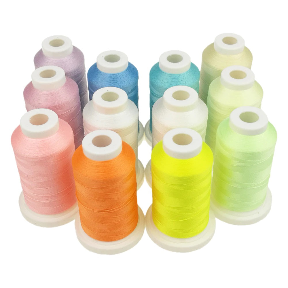 π Glow In The Dark Embroidery Thread by The Glow In The Dark Shop | 150D/2 | 800 Meters Polyester Sewing Thread | Luminous Thread for DIY, Cross Stitch, & Machine Embroidery π | A7