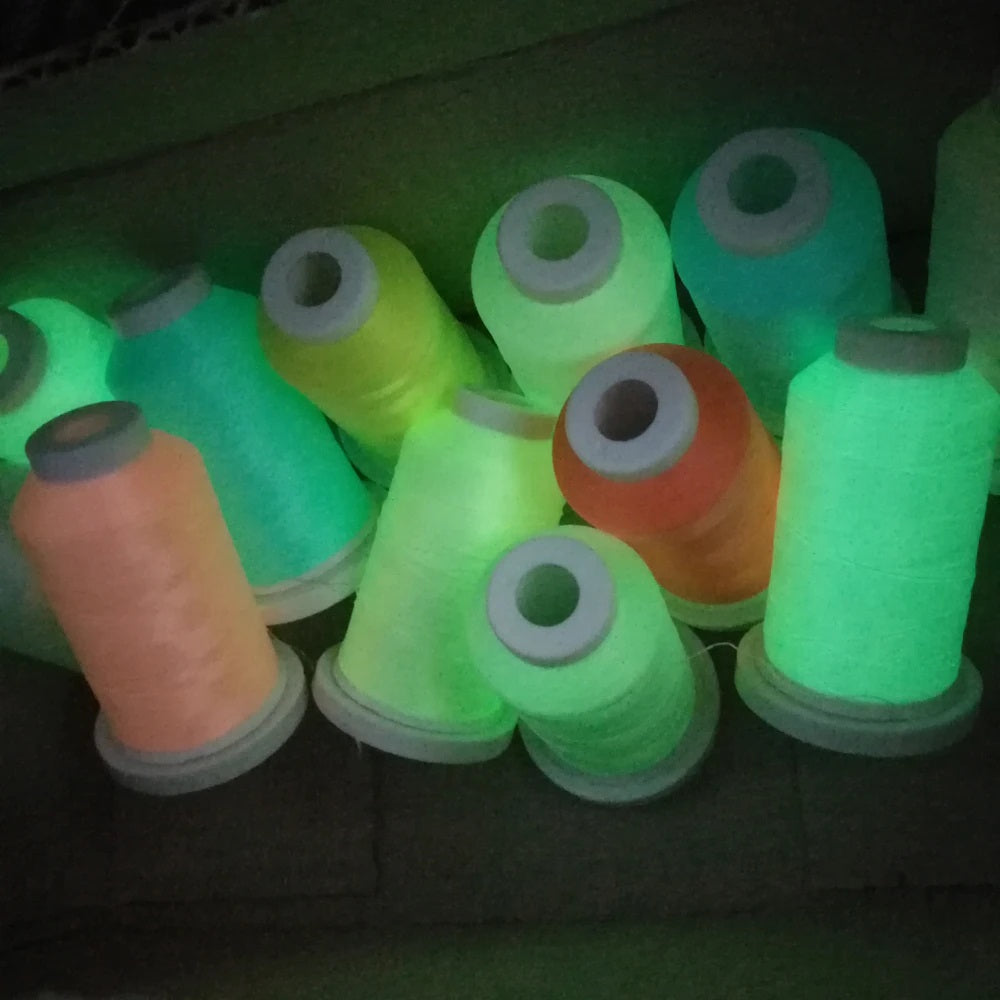 π Glow In The Dark Embroidery Thread by The Glow In The Dark Shop | 150D/2 | 800 Meters Polyester Sewing Thread | Luminous Thread for DIY, Cross Stitch, & Machine Embroidery π | A7