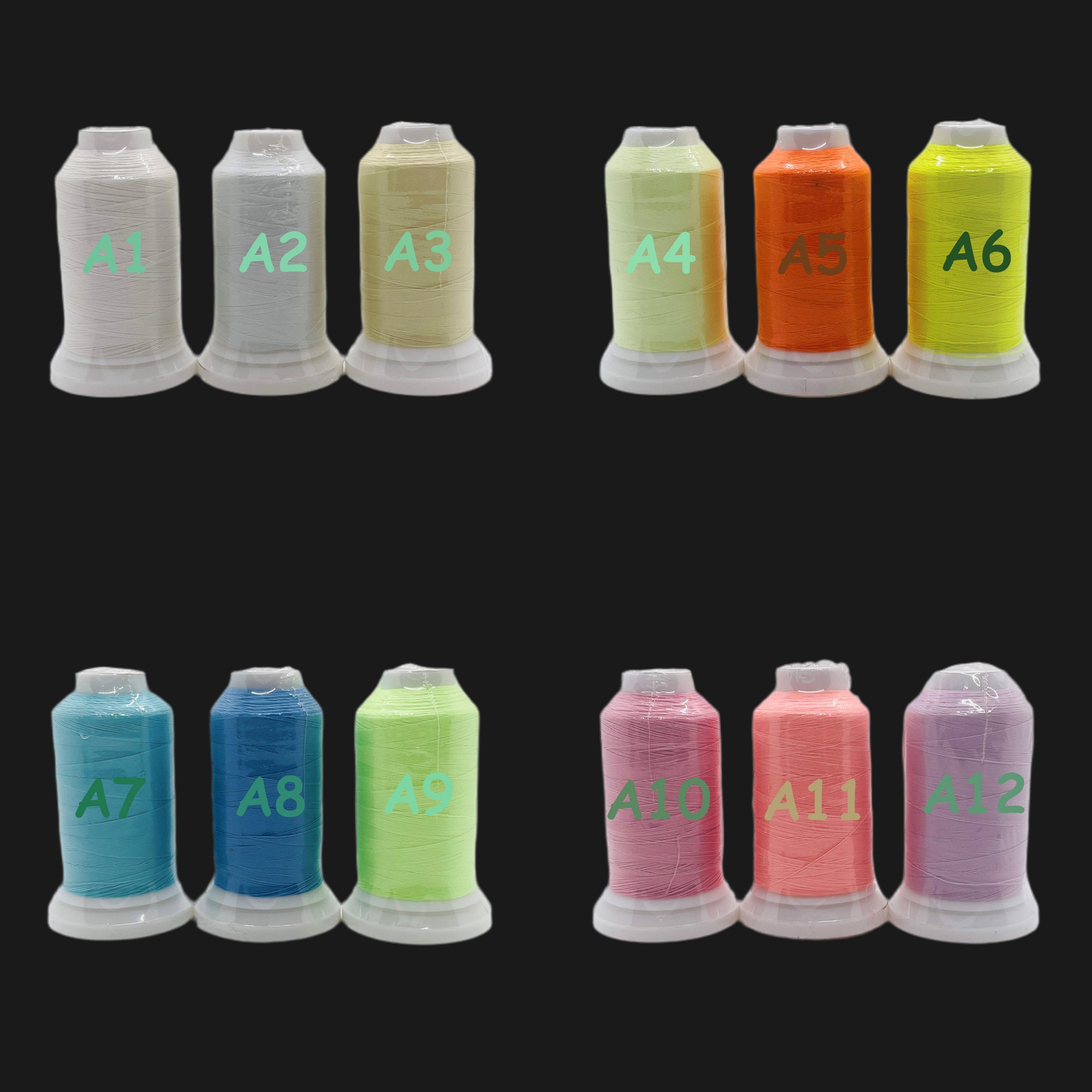 π Glow In The Dark Embroidery Thread by The Glow In The Dark Shop | 150D/2 | 800 Meters Polyester Sewing Thread | Luminous Thread for DIY, Cross Stitch, & Machine Embroidery π | A7