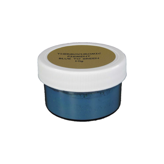18. BLUE TO GREEN | Prestige Thermochromic Pigment Powder | Changes color at 88⁰F (31⁰C) | COLOR TO ANOTHER COLOR | 21 Color Choices Available | BRAND: PIGMENTS by UNIGLOW