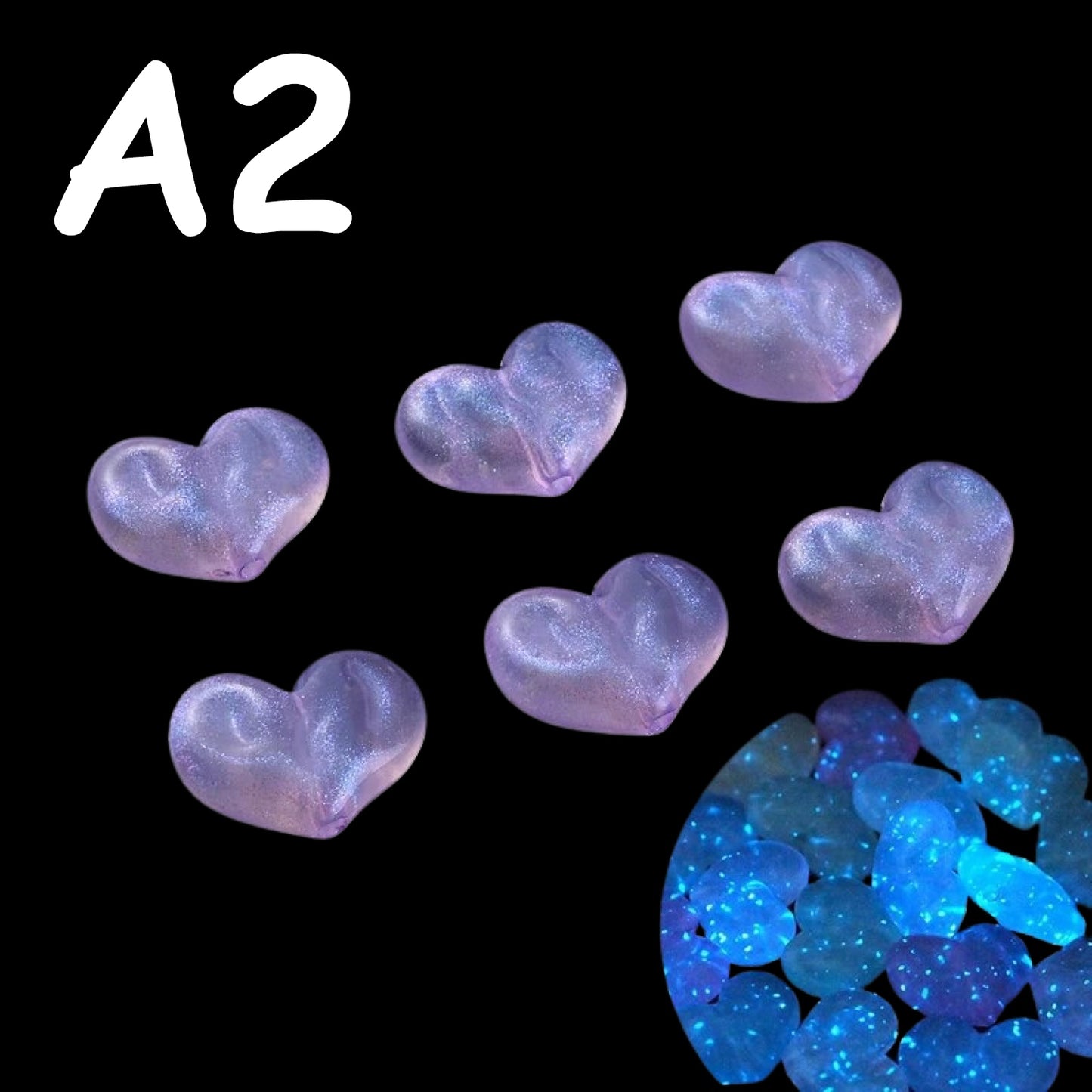 πβ¨ Mini Glow In The Dark Heart Beads by The Glow In The Dark Shop | 18x24mm | Acrylic Beads | Luminous | DIY Necklace & Bracelet Jewelry Making ππ | Collage