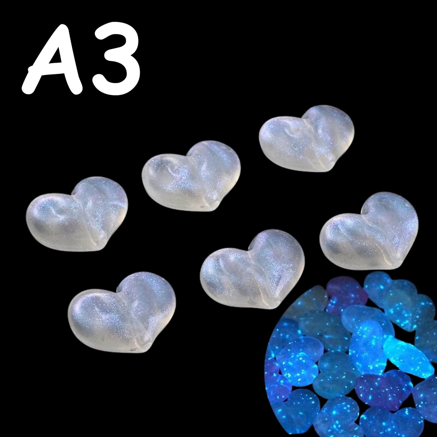 πβ¨ Mini Glow In The Dark Heart Beads by The Glow In The Dark Shop | 18x24mm | Acrylic Beads | Luminous | DIY Necklace & Bracelet Jewelry Making ππ | Collage