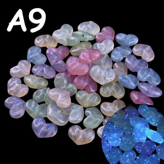 πβ¨ Mini Glow In The Dark Heart Beads by The Glow In The Dark Shop | 18x24mm | Acrylic Beads | Luminous | DIY Necklace & Bracelet Jewelry Making ππ | A9
