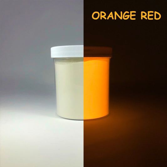 12. ORANGE RED | Prestige Glow in the Dark Powder | 20 Colors | Eco-Friendly | Non-Toxic | Photoluminescent | Unbeatable Prices!