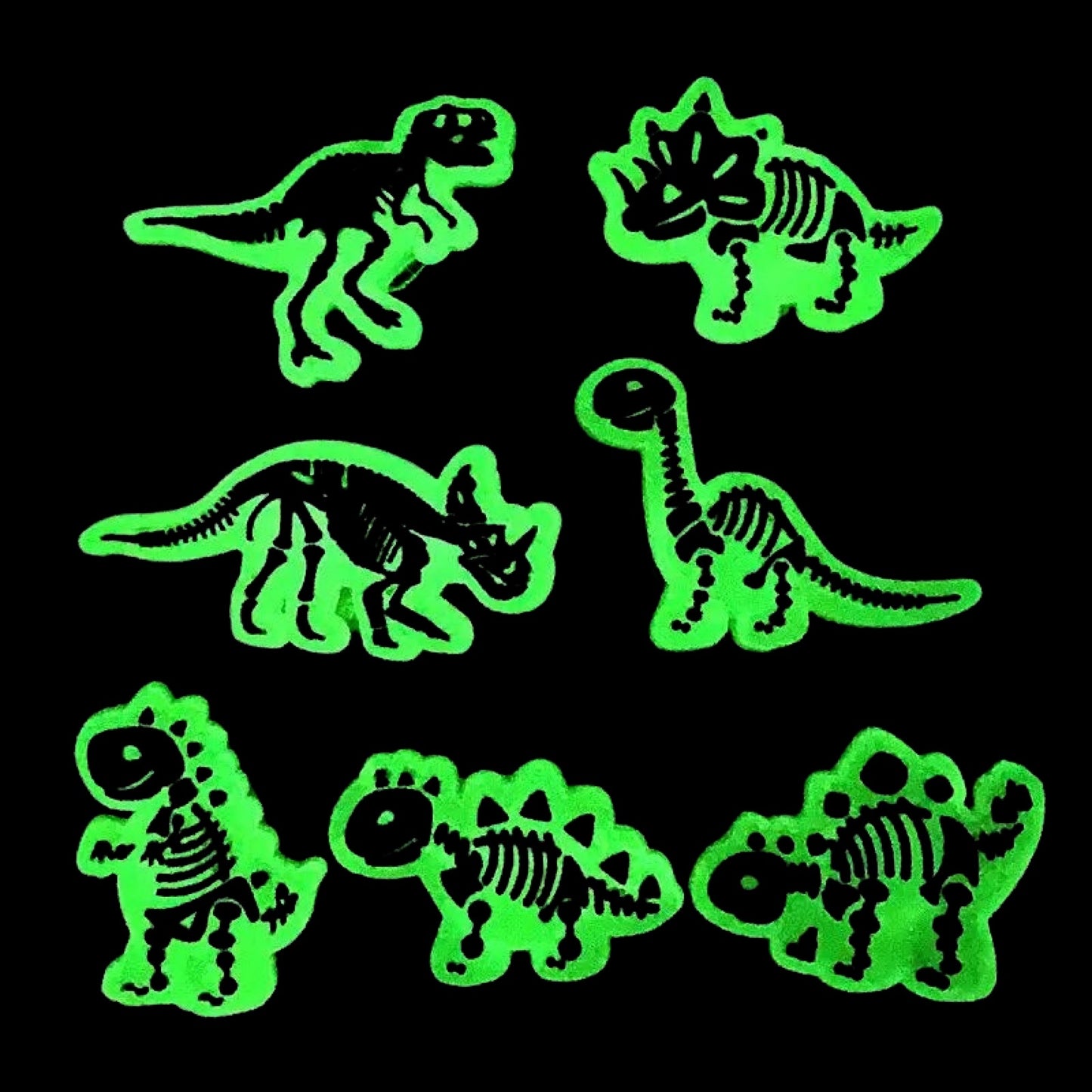 🌟🦖 Luminous Dinosaur Skeleton Shoe Charms by The Glow In The Dark Shop | Cute PVC Charms for Kids’ Shoes, Bags & Bracelets | Glow-in-the-Dark Fun! 🌟 A4