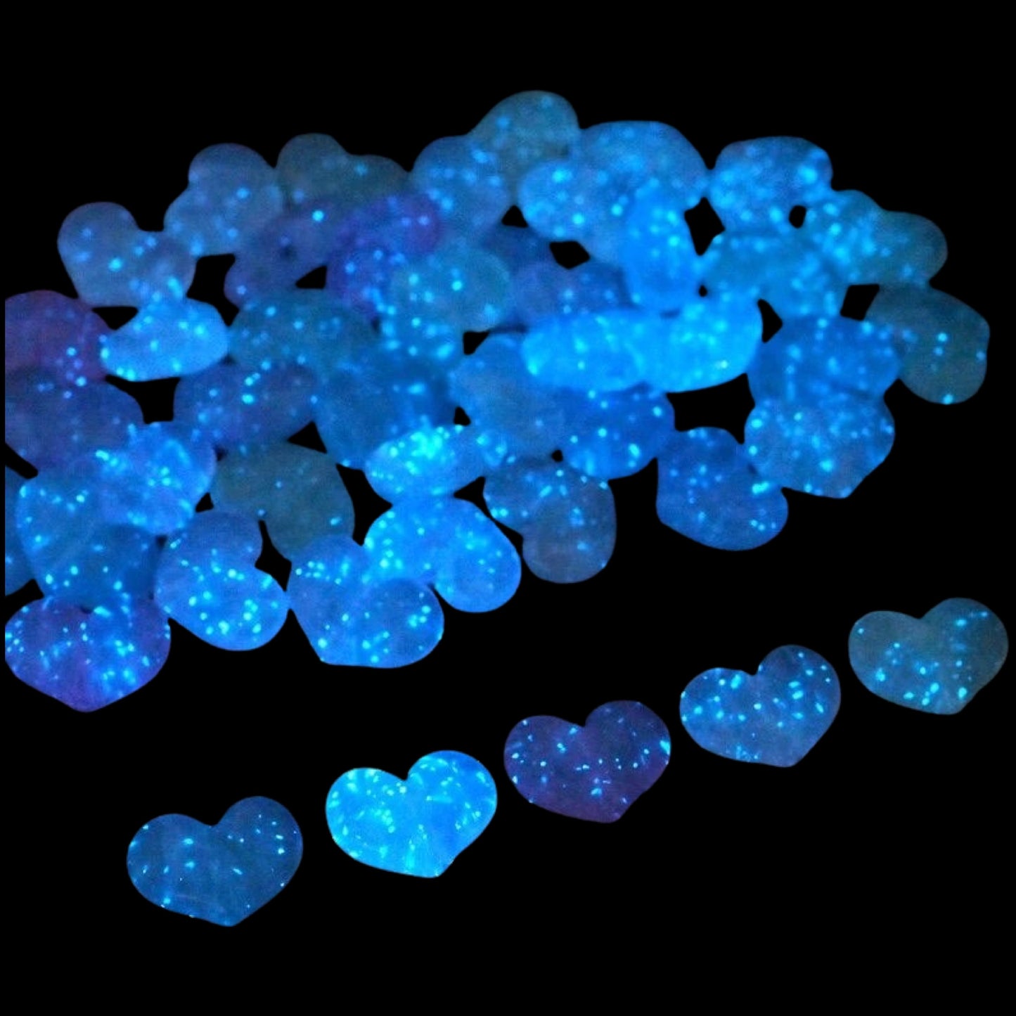 🌟✨ Mini Glow In The Dark Heart Beads by The Glow In The Dark Shop | 18x24mm | Acrylic Beads | Luminous | DIY Necklace & Bracelet Jewelry Making 💖🌟 | Collage