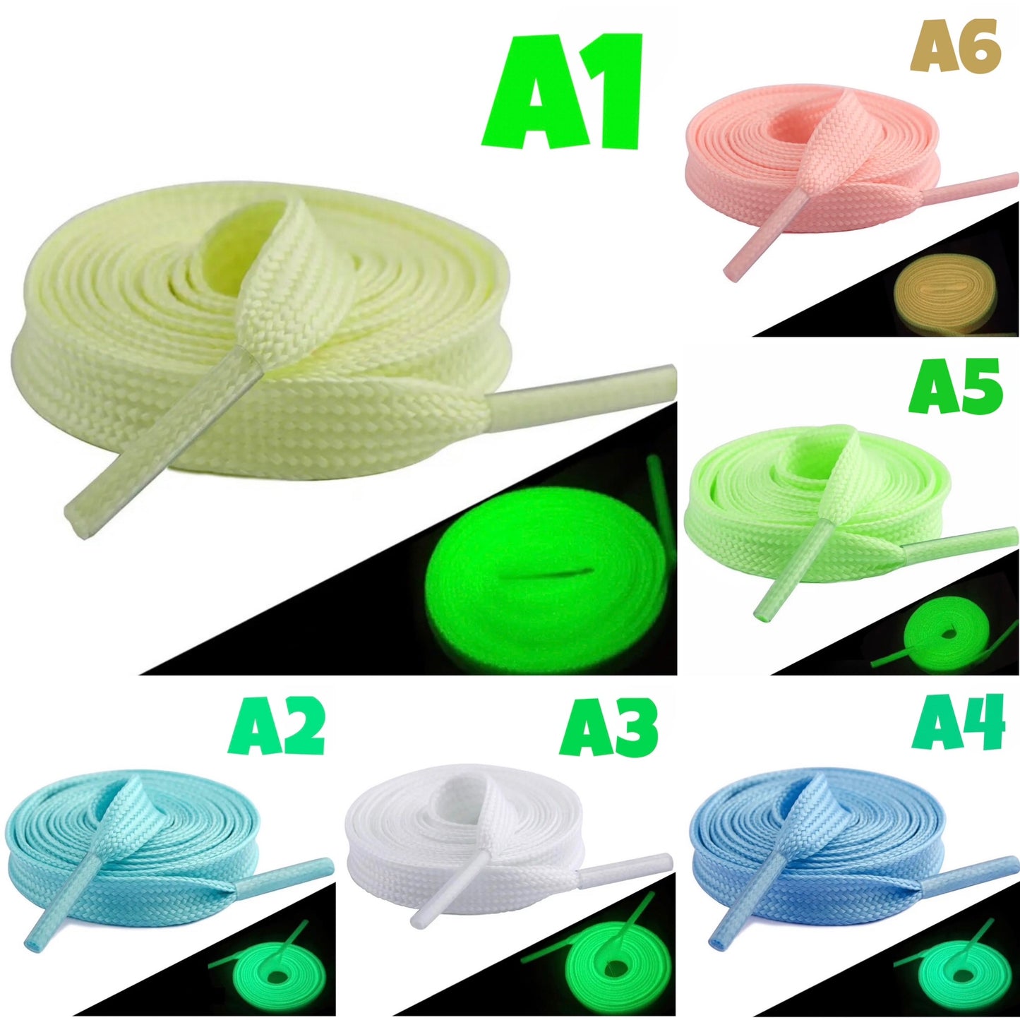 Glow in the Dark Shoelaces by The Glow In The Dark Shop (MIX)