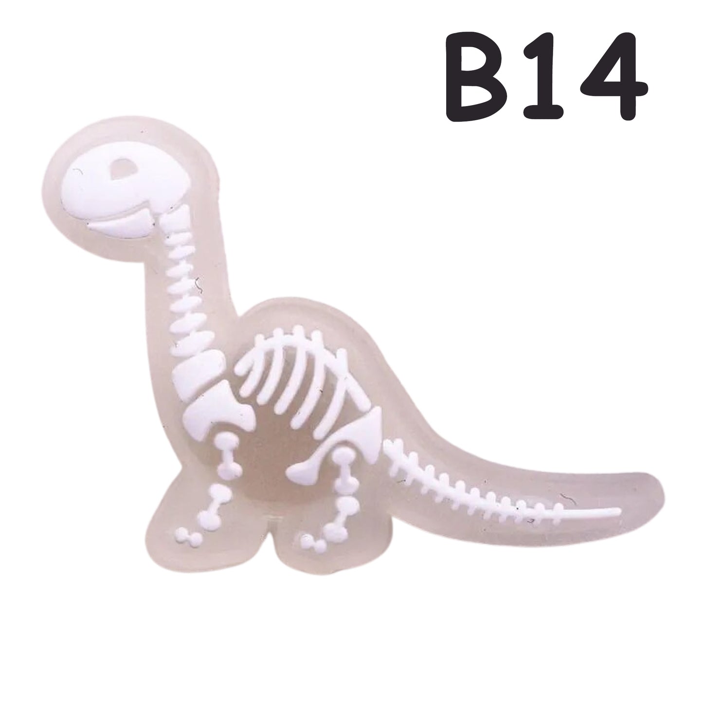 🌟🦖 Luminous Dinosaur Skeleton Shoe Charms by The Glow In The Dark Shop | Cute PVC Charms for Kids’ Shoes, Bags & Bracelets | Glow-in-the-Dark Fun! 🌟 A4