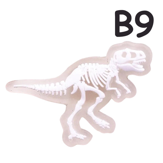 🌟🦖 Luminous Dinosaur Skeleton Shoe Charms by The Glow In The Dark Shop | Cute PVC Charms for Kids’ Shoes, Bags & Bracelets | Glow-in-the-Dark Fun! 🌟 B9