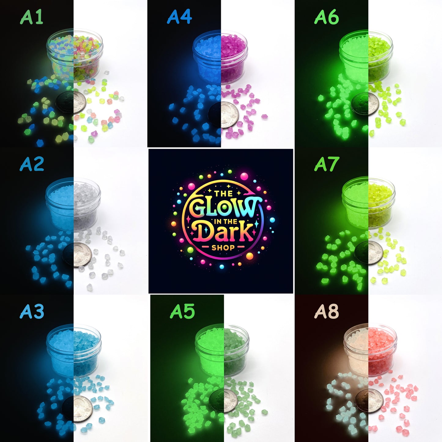 Glow In The Dark Sand by The Glow In The Dark Shop | Luminous Pebbles for Gardens, Aquariums, and Pathways 🌟🐟 | A7