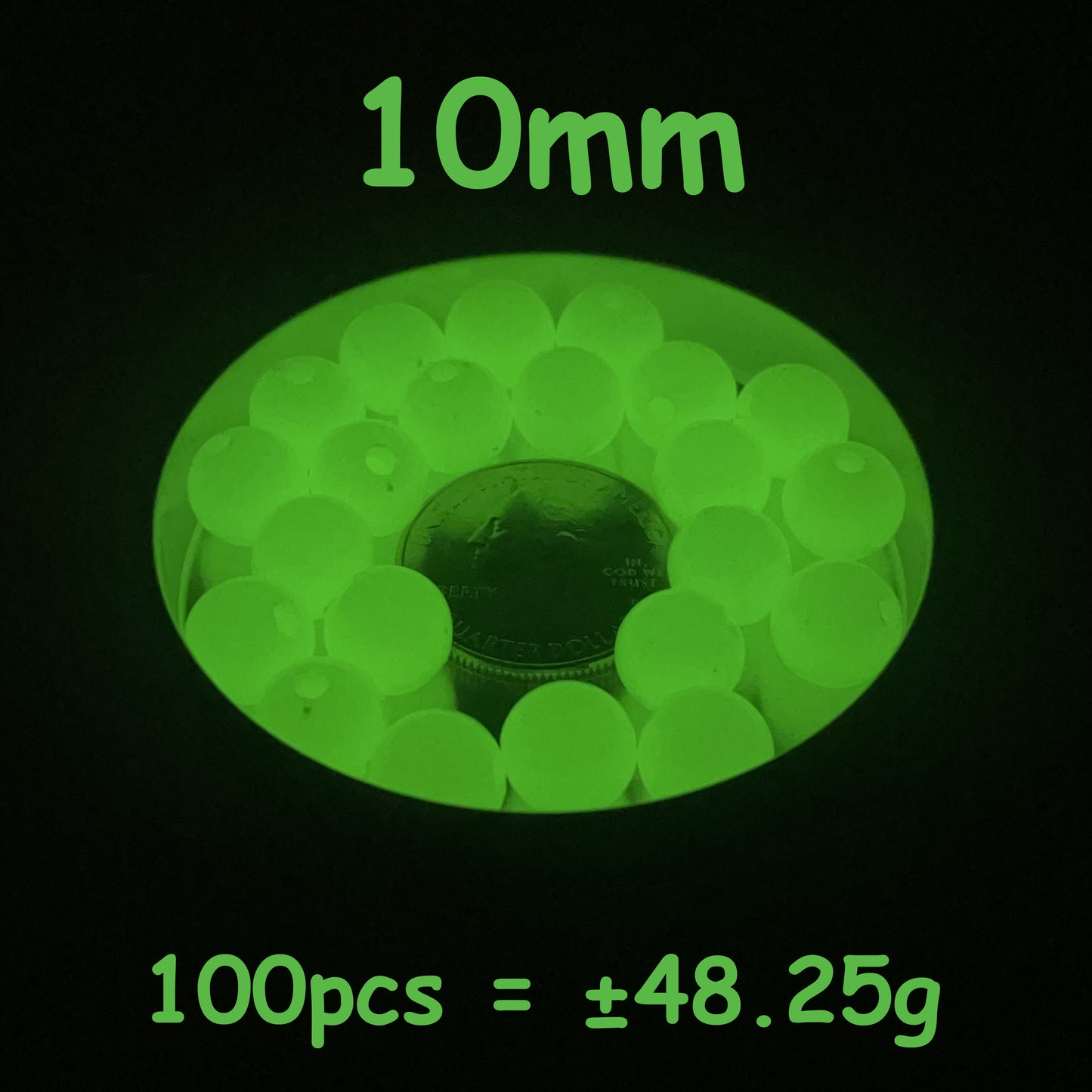 4mm Glow In The Dark Beads | Green Luminous Round Acrylic Spacer Beads | 4mm | 5mm | 6mm | 8mm | 10mm | 12mm