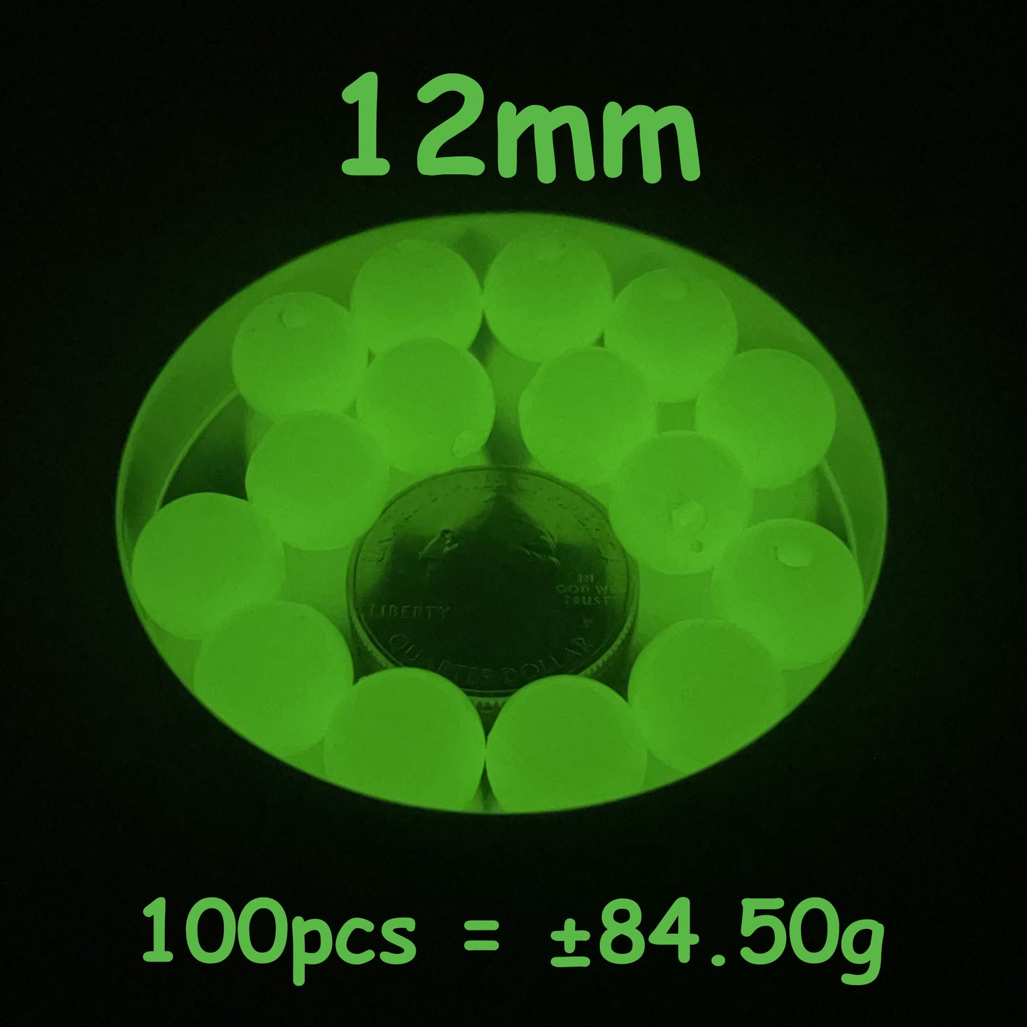 Glow In The Dark Beads | Green Luminous Round Acrylic Spacer Beads | 4mm | 5mm | 6mm | 8mm | 10mm | 12mm