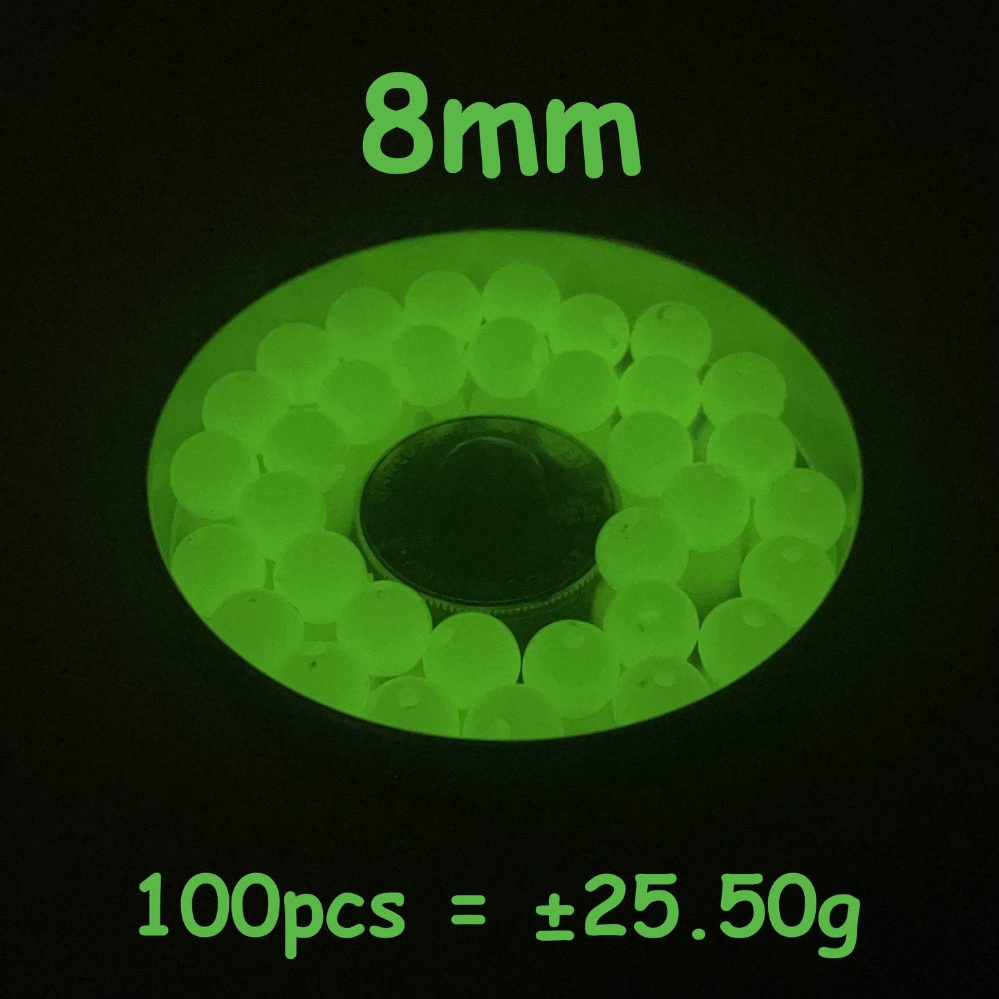 5mm Glow In The Dark Beads | Green Luminous Round Acrylic Spacer Beads | 4mm | 5mm | 6mm | 8mm | 10mm | 12mm