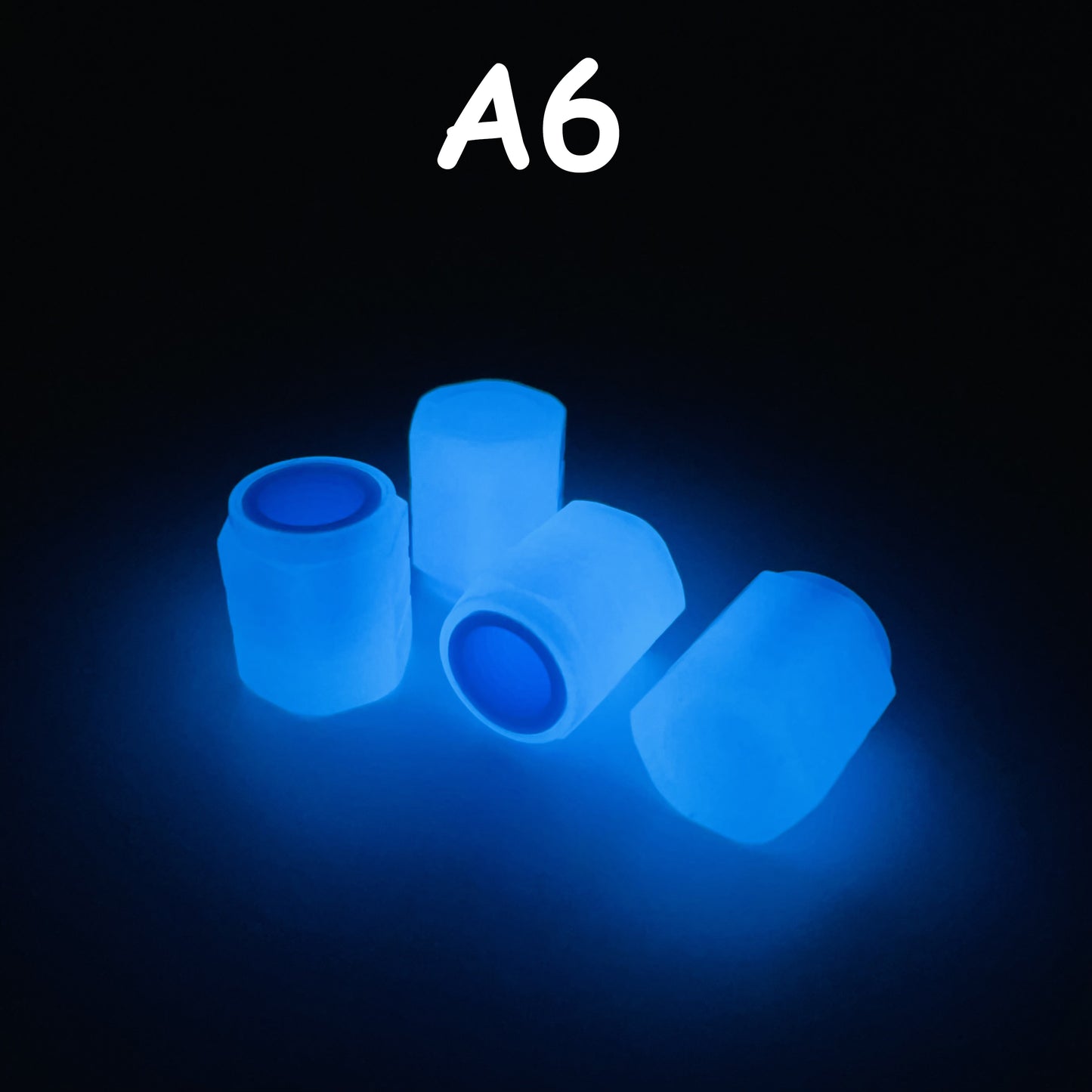 🚗🚲 Glow in The Dark Tire Valve Cap by THE GLOW IN THE DARK SHOP | Fluorescent | Set of Four | Universal | Vehicle Wheel Dust Cover | Rustproof Caps (A5 | 4pcs)