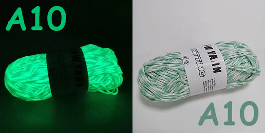 (A10) Glow in the Dark Yarn by The Glow In The Dark Shop | 60 Meter / 65 Yards / 2mm | Fluorescent | Luminescent | Phosphorescent | Wool | Polyester