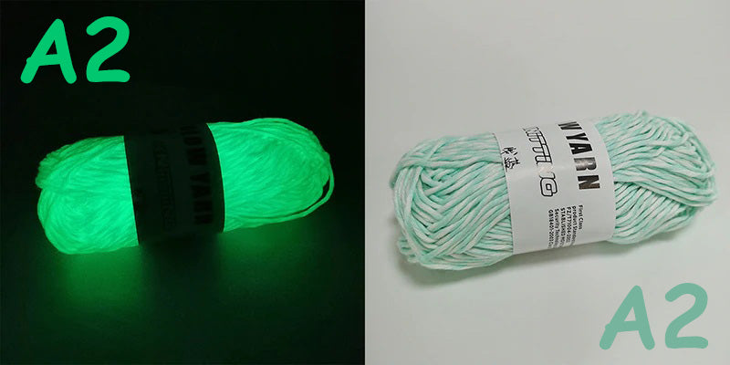 (C2) Glow in the Dark Yarn by The Glow In The Dark Shop | 60 Meter / 65 Yards / 2mm | Fluorescent | Luminescent | Phosphorescent | Wool | Polyester