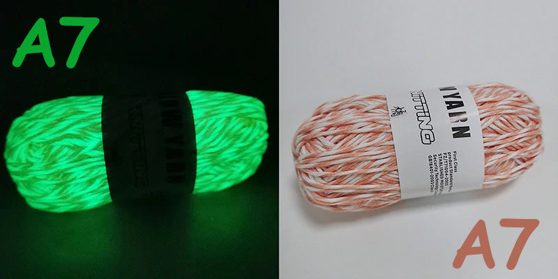 (C2) Glow in the Dark Yarn by The Glow In The Dark Shop | 60 Meter / 65 Yards / 2mm | Fluorescent | Luminescent | Phosphorescent | Wool | Polyester