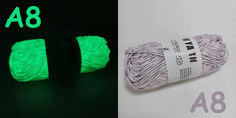 (C2) Glow in the Dark Yarn by The Glow In The Dark Shop | 60 Meter / 65 Yards / 2mm | Fluorescent | Luminescent | Phosphorescent | Wool | Polyester