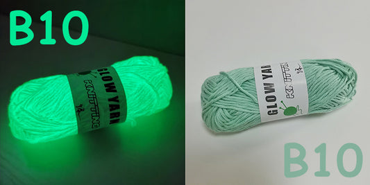 (B10) Glow in the Dark Yarn by The Glow In The Dark Shop | 60 Meter / 65 Yards / 2mm | Fluorescent | Luminescent | Phosphorescent | Wool | Polyester