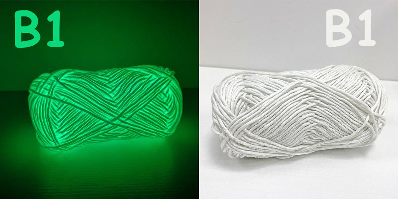 (C2) Glow in the Dark Yarn by The Glow In The Dark Shop | 60 Meter / 65 Yards / 2mm | Fluorescent | Luminescent | Phosphorescent | Wool | Polyester