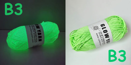 (B3) Glow in the Dark Yarn by The Glow In The Dark Shop | 60 Meter / 65 Yards / 2mm | Fluorescent | Luminescent | Phosphorescent | Wool | Polyester