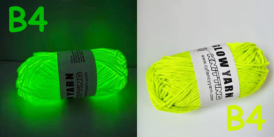 (B4) Glow in the Dark Yarn by The Glow In The Dark Shop | 60 Meter / 65 Yards / 2mm | Fluorescent | Luminescent | Phosphorescent | Wool | Polyester