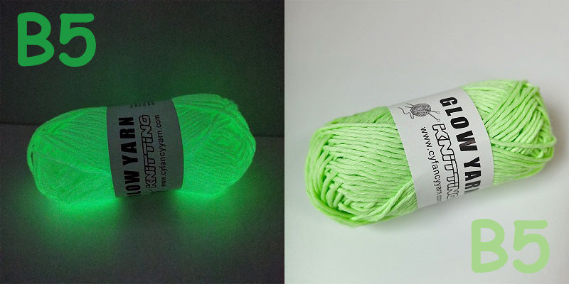 (C2) Glow in the Dark Yarn by The Glow In The Dark Shop | 60 Meter / 65 Yards / 2mm | Fluorescent | Luminescent | Phosphorescent | Wool | Polyester