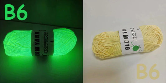 (B6) Glow in the Dark Yarn by The Glow In The Dark Shop | 60 Meter / 65 Yards / 2mm | Fluorescent | Luminescent | Phosphorescent | Wool | Polyester