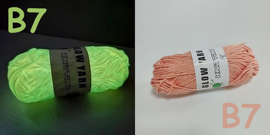 (B7) Glow in the Dark Yarn by The Glow In The Dark Shop | 60 Meter / 65 Yards / 2mm | Fluorescent | Luminescent | Phosphorescent | Wool | Polyester