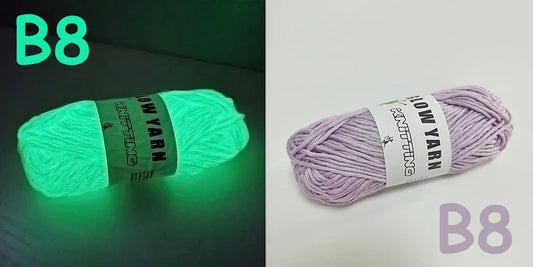 (B8) Glow in the Dark Yarn by The Glow In The Dark Shop | 60 Meter / 65 Yards / 2mm | Fluorescent | Luminescent | Phosphorescent | Wool | Polyester