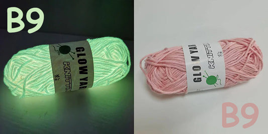 (B9) Glow in the Dark Yarn by The Glow In The Dark Shop | 60 Meter / 65 Yards / 2mm | Fluorescent | Luminescent | Phosphorescent | Wool | Polyester