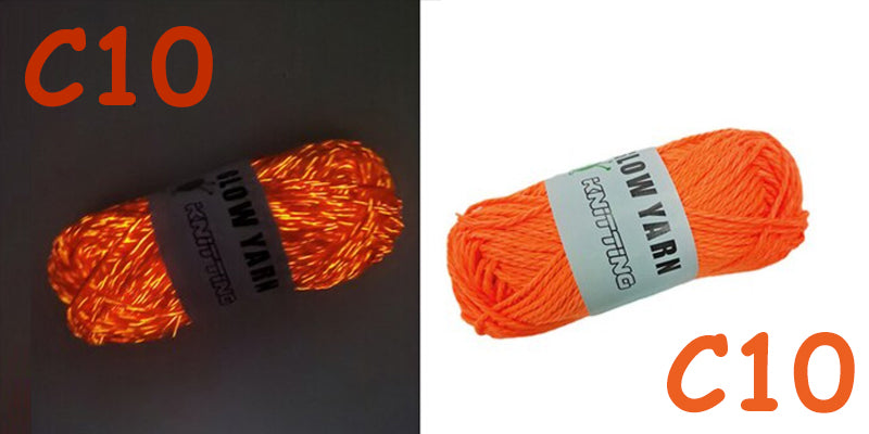 (C2) Glow in the Dark Yarn by The Glow In The Dark Shop | 60 Meter / 65 Yards / 2mm | Fluorescent | Luminescent | Phosphorescent | Wool | Polyester