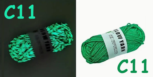 (C11) Glow in the Dark Yarn by The Glow In The Dark Shop | 60 Meter / 65 Yards / 2mm | Fluorescent | Luminescent | Phosphorescent | Wool | Polyester