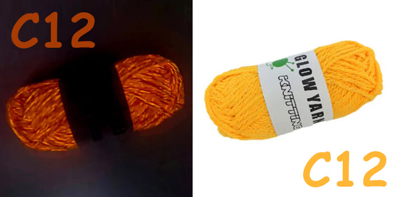 (C2) Glow in the Dark Yarn by The Glow In The Dark Shop | 60 Meter / 65 Yards / 2mm | Fluorescent | Luminescent | Phosphorescent | Wool | Polyester