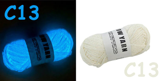 (C13) Glow in the Dark Yarn by The Glow In The Dark Shop | 60 Meter / 65 Yards / 2mm | Fluorescent | Luminescent | Phosphorescent | Wool | Polyester
