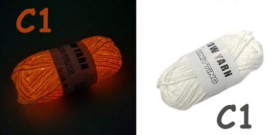 (C1) Glow in the Dark Yarn by The Glow In The Dark Shop | 60 Meter / 65 Yards / 2mm | Fluorescent | Luminescent | Phosphorescent | Wool | Polyester