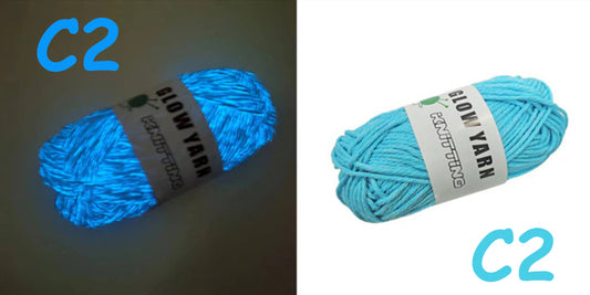 (C2) Glow in the Dark Yarn by The Glow In The Dark Shop | 60 Meter / 65 Yards / 2mm | Fluorescent | Luminescent | Phosphorescent | Wool | Polyester