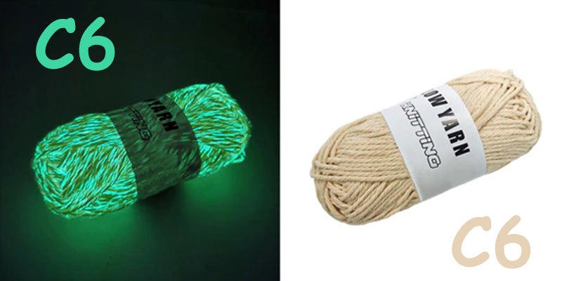 (C2) Glow in the Dark Yarn by The Glow In The Dark Shop | 60 Meter / 65 Yards / 2mm | Fluorescent | Luminescent | Phosphorescent | Wool | Polyester