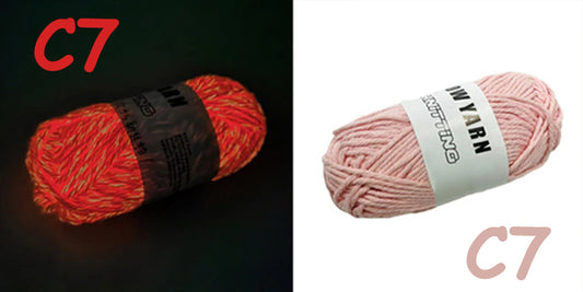 (C7) Glow in the Dark Yarn by The Glow In The Dark Shop | 60 Meter / 65 Yards / 2mm | Fluorescent | Luminescent | Phosphorescent | Wool | Polyester